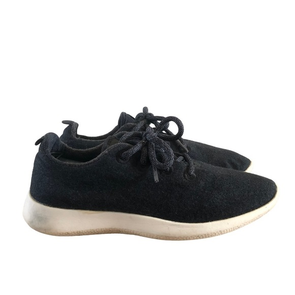 All Birds Black Lace Up Wool Trainer Athletic Sneakers 8 - Picture 1 of 8